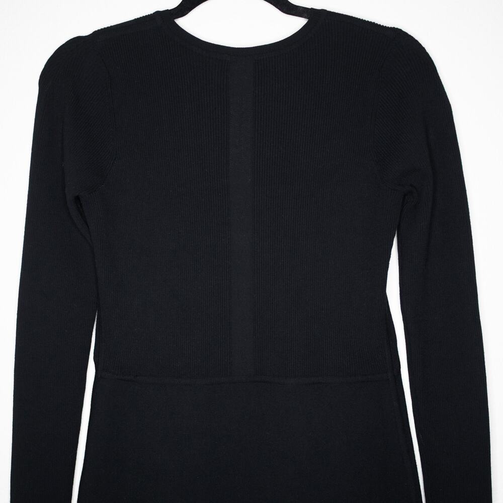 RICK OWENS Black Scarpa Pocket Faux Wrap Skirt Knit Midi Pencil Dress SZ 6 US - Picture 10 of 11